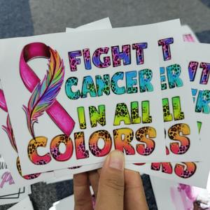 Le verre de <span class=keywords><strong>cancer</strong></span> du <span class=keywords><strong>sein</strong></span> peut envelopper des autocollants de conceptions de sublimation - Product Image 1