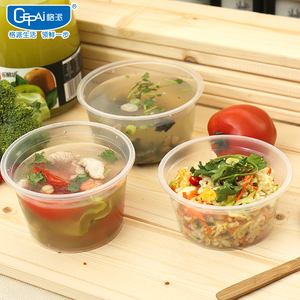 Clear Disposable Plastic PP Food Container Take Away Disposable Round Soup Bowl