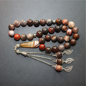 Pietra di legno naturale un grado, di alta qualità Tasbih Muslim perle di preghiera 100% vera pietra naturale <span class=keywords><strong>rosario</strong></span> Misbaha regalo gioielli islam - Product Image 1
