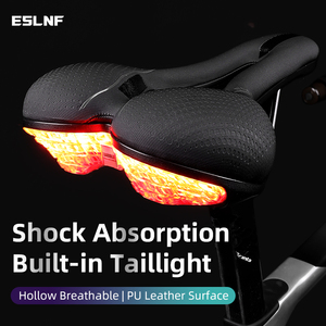 Sillín de Bicicleta ESLNF, Cómodo, Absorbente de Impactos, Hueco y Transpirable, para Hombres y Mujeres, Bicicleta de Montaña y Carretera, con Advertencia de Seguridad LED - Product Image 3