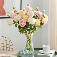 Lange steel pioenrozen zijden pioenrozen bloemen voor bruiloft boog achtergrond decoratie tafel centerpiece vaas arrangement bloemdecoratie