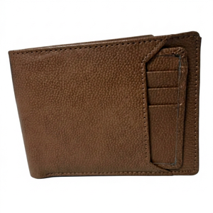 Brown PU Leather Slim Bifold <b>Wallet</b> Short <b>Card</b> Holder with Letter Detail <b>for</b> <b>Men</b> Business Travel Gift - Product Image 1