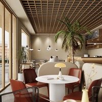 Comptoir de café moderne sur mesure et mobilier de luxe pour café - Ensemble complet de design d'intérieur pour café dans un centre commercial - Kiosque à café