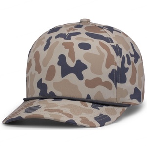 Casquette de baseball en corde à bord incurvé de haute qualité Gorras Casquettes de baseball Camo 5 panneaux avec logo personnalisé - Product Image 4