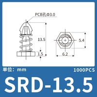 Rivets à ressort hexagonaux en nylon SRD pour la fixation des ventilateurs de circuits imprimés