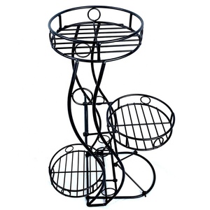 Support pour plantes et pots de fleurs en métal, en osier doré, suspendu à 3 niveaux pour intérieur et extérieur - Product Image 5