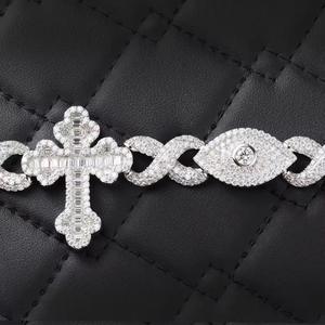 Bracelet Cœur Personnalisé Moissanite VVS Sertie de Pierres, 8 Pouces, en Argent Sterling 925 Plaqué Or Blanc, Tendance Hip Hop - Product Image 6