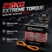 Servomoteur pour drone quadricoptère XQ-BLS8125D 25kg, rapide 0.07s, brushless, étanche, engrenage en acier inoxydable, boîtier en aluminium CNC, 8.4V