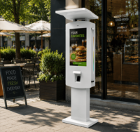Kiosque de commande en libre-service extérieur étanche à la poussière IP66 avec écran tactile et terminal de paiement pour la commande de restauration rapide
