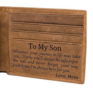 The New Design Engraved Bifold <b>Wallet</b> Engraved Mens <b>Wallet</b> Personalized Leather <b>Wallet</b> for Men Husband Dad Son Boyfriend - Product Image 4
