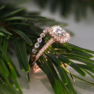 Rose Tone Ring Set for Women Elegant Proposal Fashion Party Finger Accessory Gift - Product Image 1