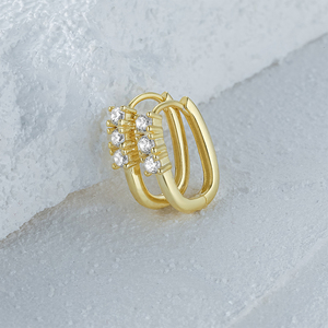 Pendientes de Aro Personalizados CANNER en Plata de Ley S925 con Microcirconitas en Forma de U, Chapados en Rodio de 14k y 18k, Joyería Moderna y Personalizada - Product Image 3