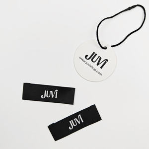 Custom Logo Luxury Clothing Hang <b>Tags</b> Eco-friendly White Square Embossed Silk Screen Printed Paper Hangtags Labels <b>Bags</b> Shoes - Product Image 4
