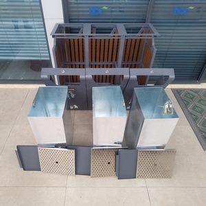 صناديق قمامة معدنية وفولاذية مجلفنة للخدمة الشاقة من الحديد للاستخدام الخارجي - Product Image 5