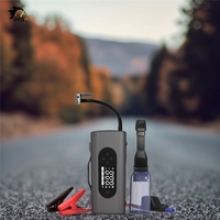 Démarreur de voiture portable 8 en 1 sans fil, batterie de secours 12000 mAh avec compresseur d'air