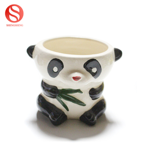 Animal perro blanco de flores de porcelana maceta para suculenta, plantador de cerámica, pote de la planta - Product Image 4