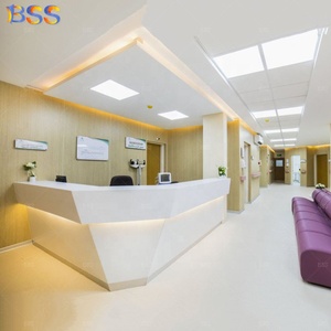 Mostrador de Recepción para Spa Médico, Diseño Moderno y Contemporáneo, Mármol Artificial, Forma de L, Color Blanco - Product Image 4