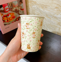 Mug à paille ou tasse en céramique motif ours floral de dessin animé mignon avec cuillère - Sûr pour les aliments, cadeau d'anniversaire ou souvenir pour filles