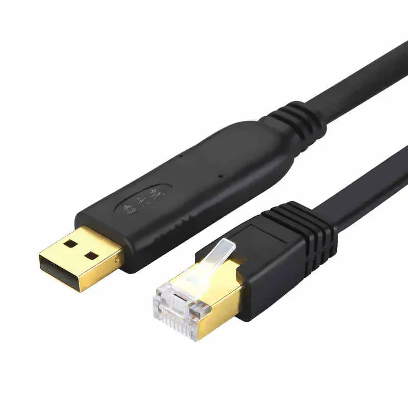 USB to RJ45 RS232 gold plated console configuration cable for Cisco FTDI Huawei switching router