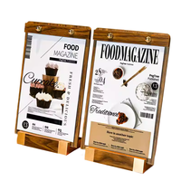 Support d'affichage double face en acrylique et bois personnalisé, présentoir publicitaire, support de carte publicitaire, décoration de table