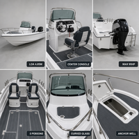 Bateau de pêche Triton 485 4,85 m – Spécifications : LOA 4850 mm, largeur 2100 mm, moteur max 90 CV, 5 personnes, 450 kg, coque utilitaire polyvalente, design avec trappe de levage