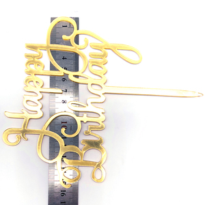 Decorazione per <span class=keywords><strong>Torta</strong></span> in Acrilico <span class=keywords><strong>Personalizzata</strong></span> 'Happy Birthday' Effetto Specchio Oro Rosa per Natale, Laurea, Pasqua e Capodanno - Product Image 6