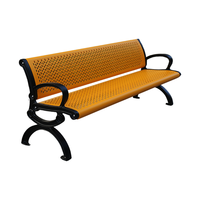 Mobilier d'extérieur banc perforé vintage en métal siège extérieur parc banc en acier sièges public inhabituel jardin patio banc chaise