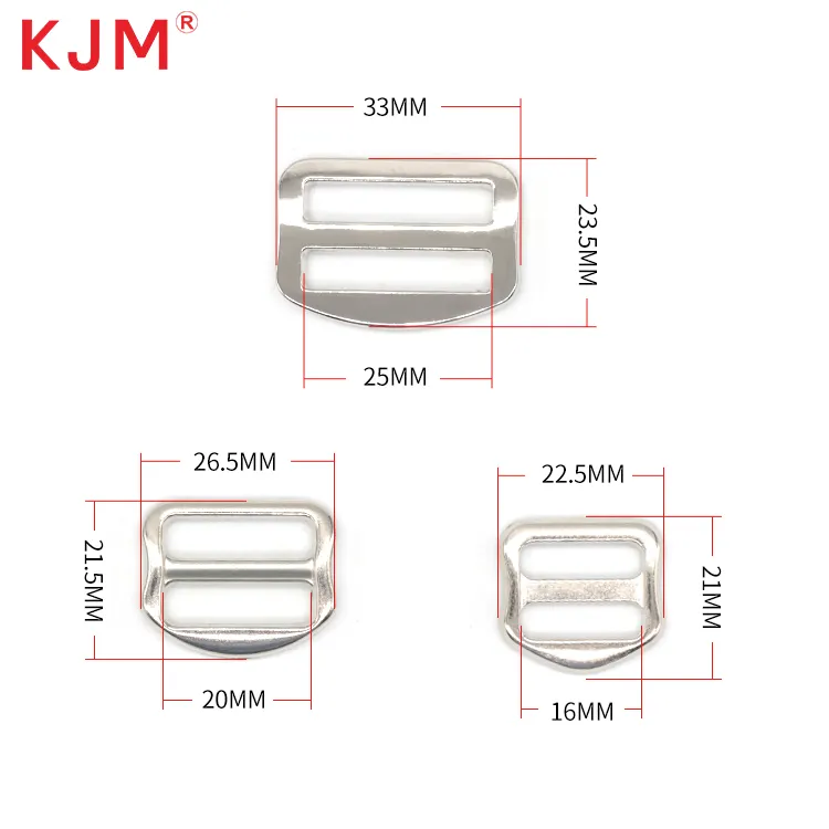 KJM OEM acepta mochila para mascotas Collar ajustador 15mm 20mm 25mm Metal Slide Tri Glide hebilla de Metal