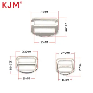 KJM OEM Akzeptieren Rucksack Haustier Hundehalsband Einsteller 15mm 20mm 25mm Metallschleife Tri-Glide Metallschnalle