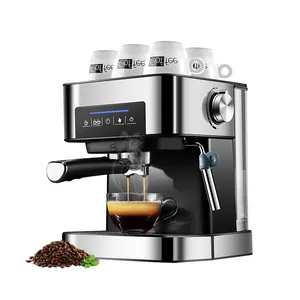 50% बंद स्टेनलेस स्टील, कॉफी मेकर मशीन पूर्ण स्वचालित एस्प्रेसो कॉफी मशीनों के साथ दूध Frother/