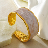 Bracelet Géométrique en Acier Inoxydable Anti-Goutte, Style Rétro et Tendance, Polyvalent, Durable, Ne Ternit Pas, Bracelet Ouvert – Meilleure Vente