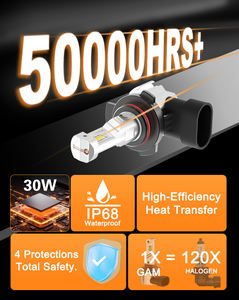 Ampoules HB3 HB4 5000LM Super Lumineuses, Ampoules Antibrouillard 9005 9006, Conception 1:1, Lumières HB3 HB4 6000K Blanc Froid, Installation Plug and Play en 3 Minutes - Product Image 2