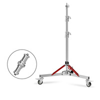 Support d'éclairage en acier inoxydable robuste de 300cm + charge de roue 20KG pour Flash pour le travail de photographie à haute intensité