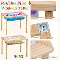 Ensemble de 2 tables d'activités interactives pour enfants, tables à eau et à sable, tables sensorielles en bois