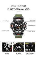 Smael 8072 Nouvelle Montre Homme Tendance, Électronique Digitale de Sport, Étanche avec Lumière Nocturne, Cadeau Idéal pour Hommes