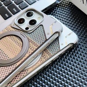 Cao Cấp Chất Lượng Kim Loại Máy Ảnh Trống Rãnh Trường Hợp Điện Thoại Da Gỗ khảm Rãnh 2 Trong 1 Bìa Cho iPhone 17 Không Khí 16 15 Pro Max - Product Image 3