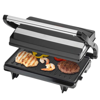 2 tranches de Panini à pression Grill et machine à sandwichs plaques à revêtement antiadhésif s'ouvre à 180 degrés pour s'adapter à tout Type ou taille d'aliments