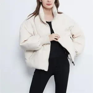 Customize Design And Logo Ladies Padding Winter Padded Puffer Hybrid Jacket For Women High Quality