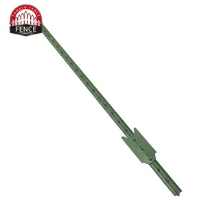 Factory Direct America Type Powder Coated Green Painting White Paint on The Top Metal Studded T Post For Fence