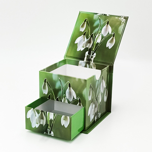 Fashion <b>Design</b> Custom <b>Printing</b> Embossing Sponge Lined Recyclable Rigid Sliding Push Out <b>Packaging</b> Gift Paper Drawer Box Ribbon - Product Image 3