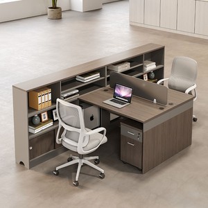 Escritorio de oficina y silla Combinación Personal Tarjeta de oficina Espacio Tarjeta Asiento Pantalla simple moderna Estación DE TRABAJO Escritorio de computadora de oficina - Product Image 2