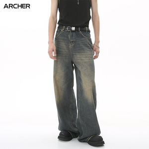 Pantaloni da <span class=keywords><strong>Uomo</strong></span> Retrò Larghi di Alta Qualità Personalizzabili con LOGO <span class=keywords><strong>Jeans</strong></span> <span class=keywords><strong>Baggy</strong></span> da <span class=keywords><strong>Uomo</strong></span> Pantaloni di <span class=keywords><strong>Jeans</strong></span> - Product Image 2