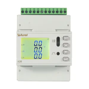 Acrel ADW210-D16-3S RS485 rel Digital Din 3 kanal, pengukur energi pintar 3 fase untuk sistem tenaga surya