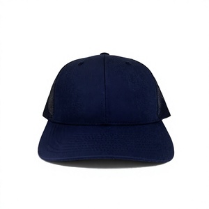 Customizable Logo & Color 6-Panel Structured <b>Navy</b> Blue Mesh Back Trucker <b>Hat</b> Manufactured in Vietnam Fashionable Style for Adult - Product Image 1