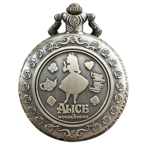 Orologio da Tasca Vintage Bronzo <span class=keywords><strong>Alice</strong></span> nel Paese delle Meraviglie con Ciondolo Collana Coniglio - Product Image 2