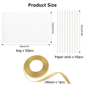 Open Top No Adhesive Tape Clear Transparent Flat Opp Cellophane Plastic Bags - Product Image 2