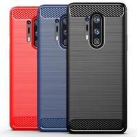Coque de téléphone portable en TPU souple antichoc en fibre de carbone pour One Plus 8 Pro