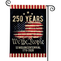 Drapeau de jardin en polyester durable, très vendu, pour le 250e anniversaire des États-Unis en 2026, idéal pour les célébrations personnalisées en extérieur et en intérieur