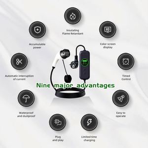 Pistolet de recharge portable pour véhicule électrique, interface russe personnalisée, type GBT 2, prise Schuko étanche, 3,5 kW, 7 kW, 220 V AC, 16 A, 32 A - Product Image 2