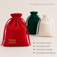 Pochette en velours à cordon pour bijoux, boucles d'oreilles, bagues, avec logo personnalisé multicolore, emballages pour bijoux